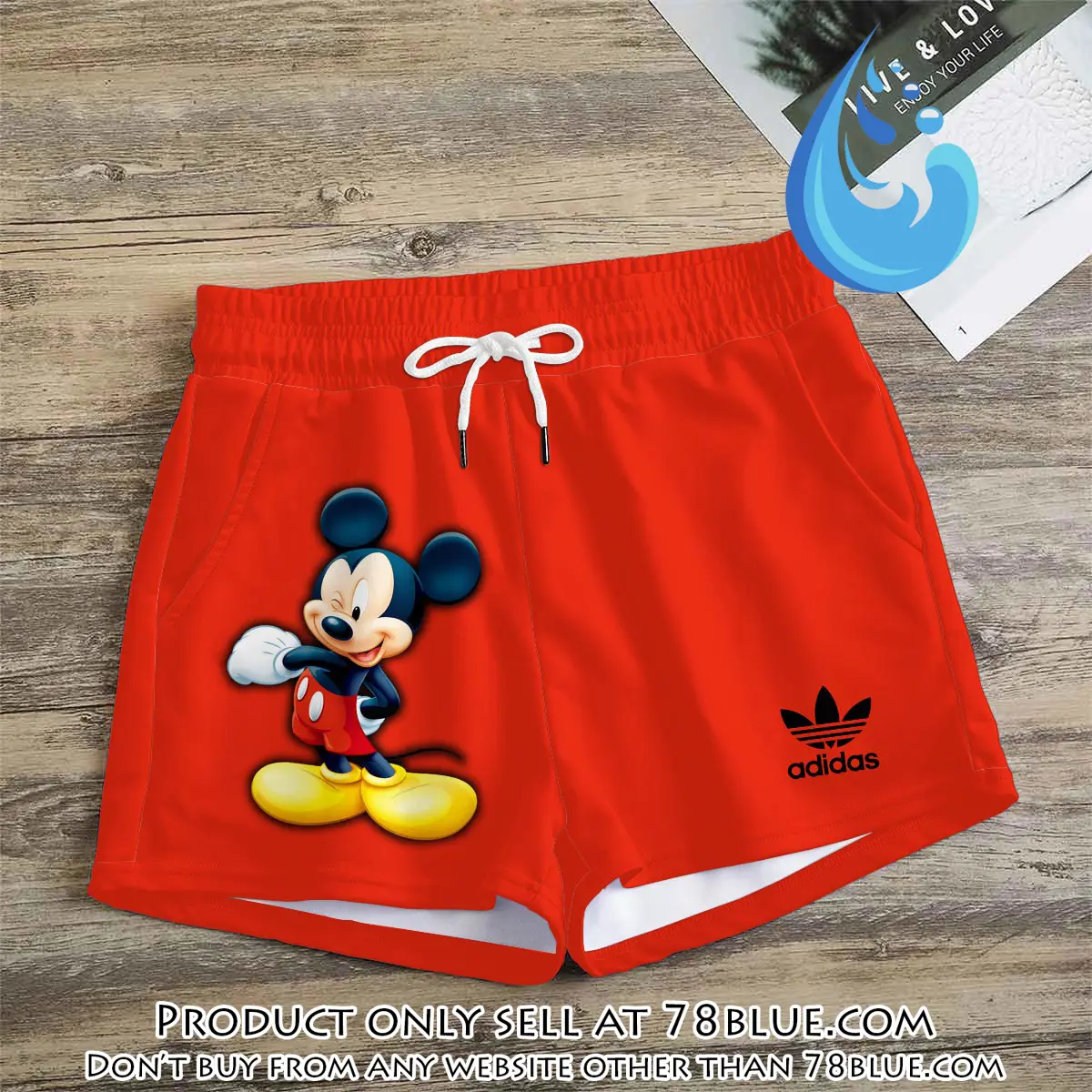 Premium mickey mouse in adidas women shorts lady beach shorts wms1082 78b2047756